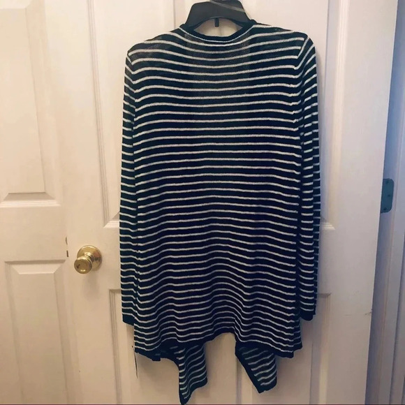 NWT-ab -studio cardigan -black and white striped - Picture 2 of 4